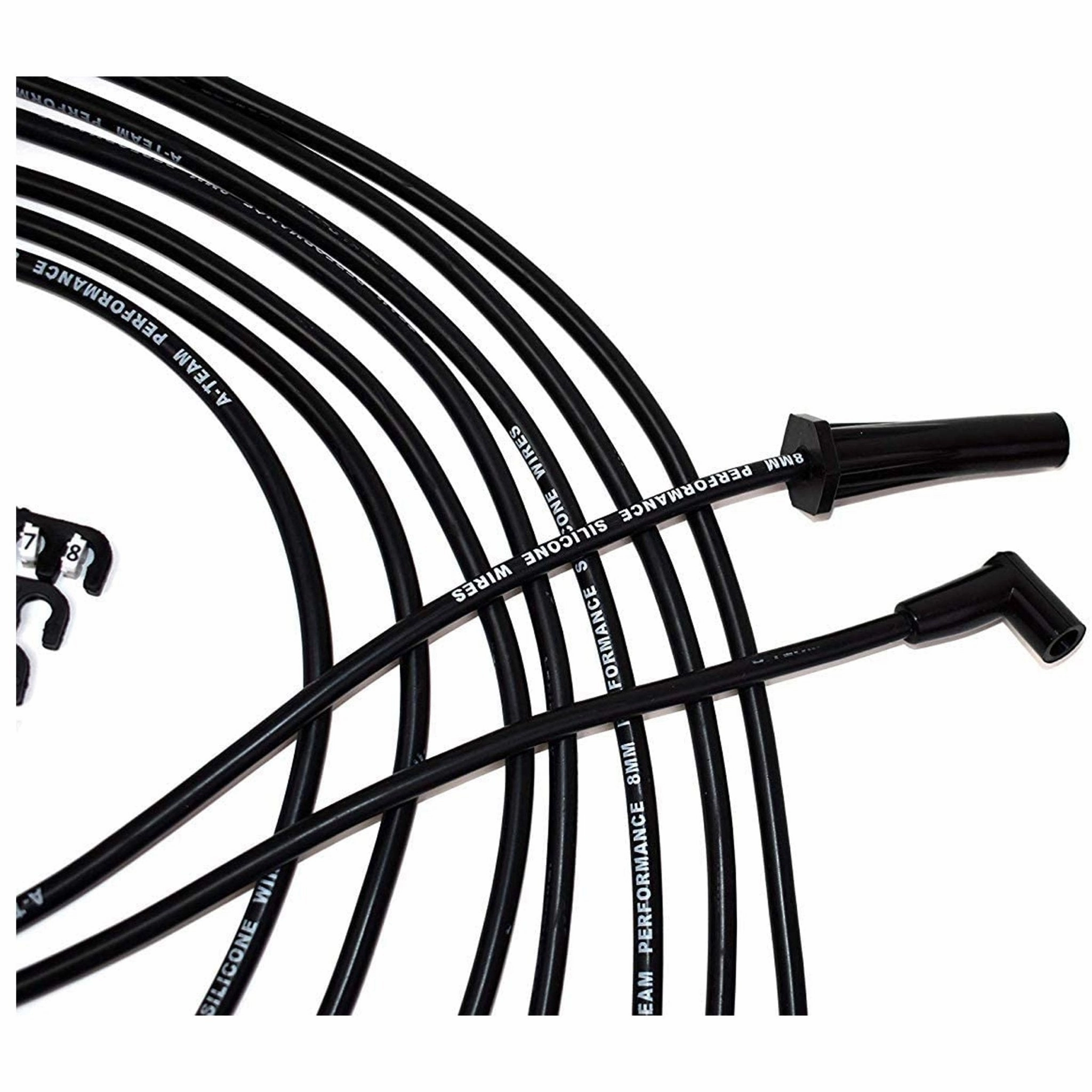HEI Distributor with Spark Plug Wires & HEI Pigtail Harness Complete Kit Compatible with Chevrolet Chevy GM GMC Big Block Chevy BBC 396 427 Red Cap