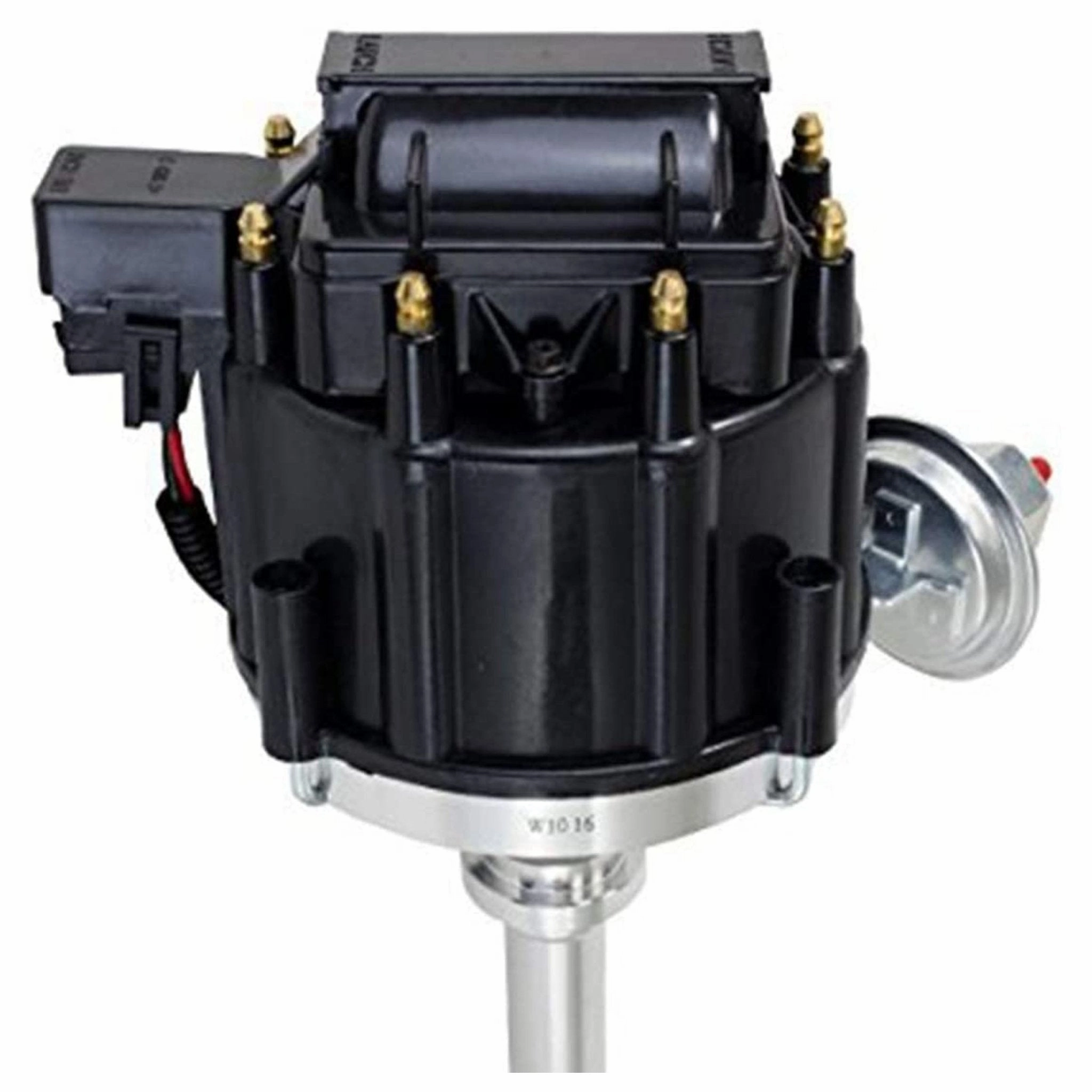 HEI Distributor with Under the Exhaust Spark Plug Wires & HEI Pigtail Harness Complete Kit Compatible with Chevrolet Chevy GM GMC SBC 265 267 283 350 383 400 Black Cap