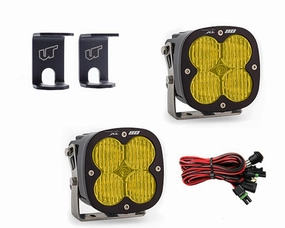 Ram 1500 2009-2021 A-Pillar Light Bracket Kit w/Baja Designs Amber Lens Wide Cornering Pattern XL80 Series LED VR-RAM-915-677815