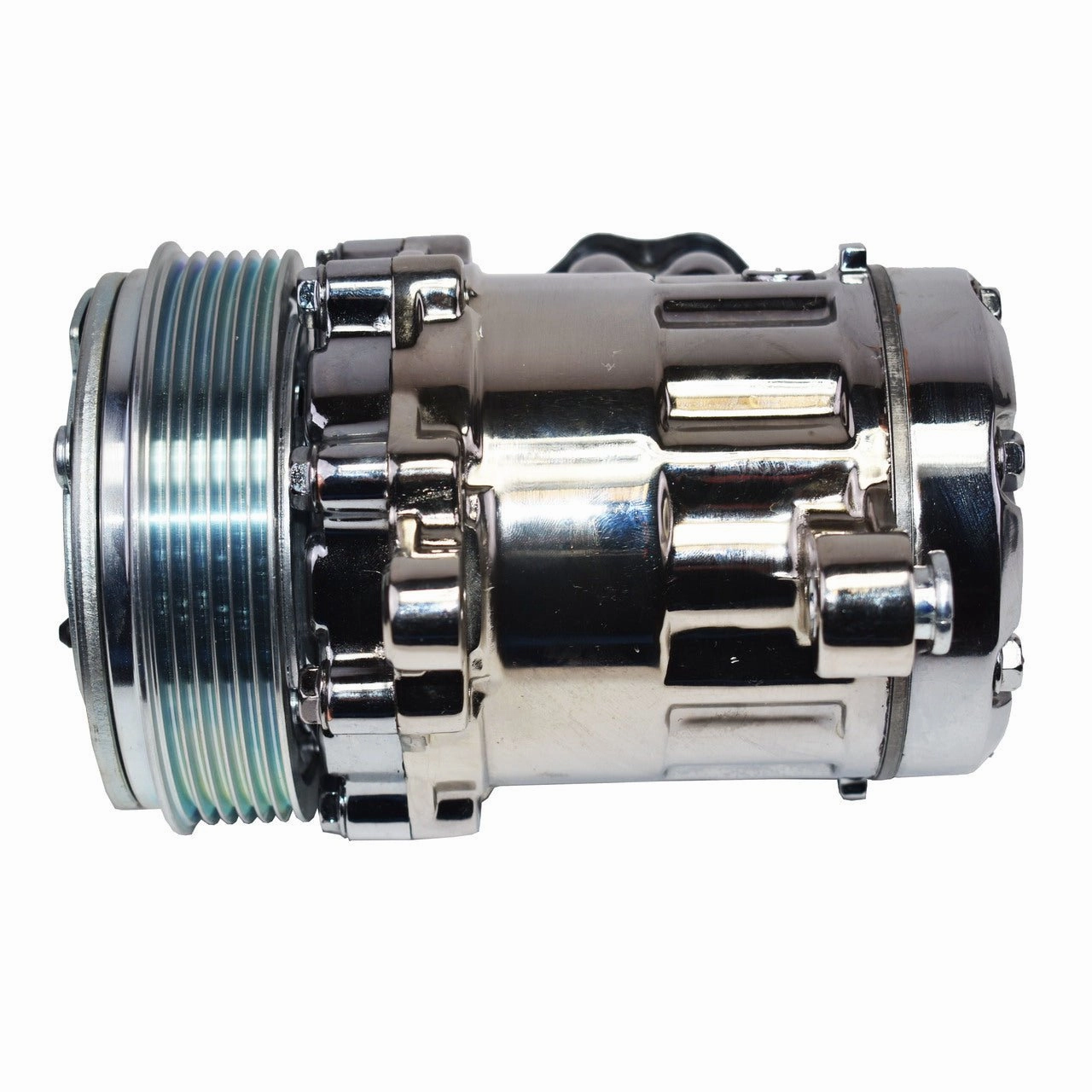 Sanden SD-7 Type Aluminum Housing A-C Compressor R-134A 6 Groove Serpentine Chrome