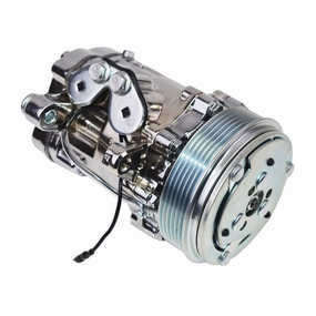 Sanden SD-7 Type Aluminum Housing A-C Compressor R-134A 6 Groove Serpentine Chrome
