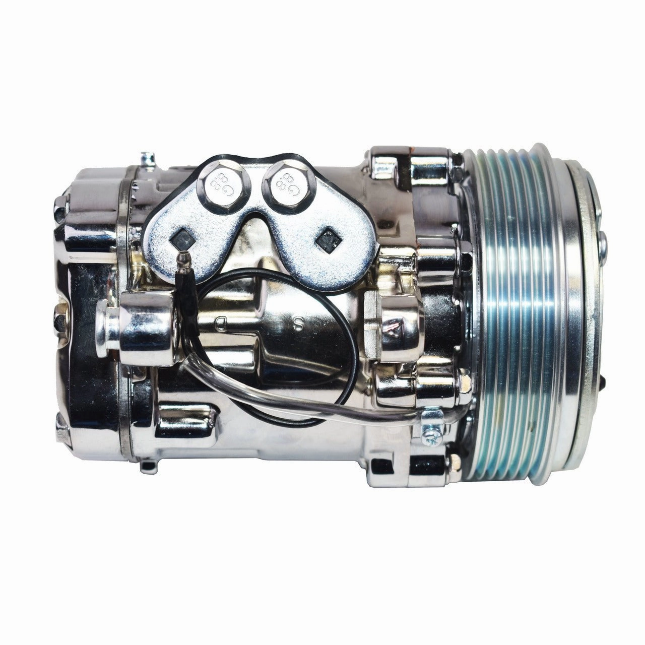 Sanden SD-7 Type Aluminum Housing A-C Compressor R-134A 6 Groove Serpentine Chrome