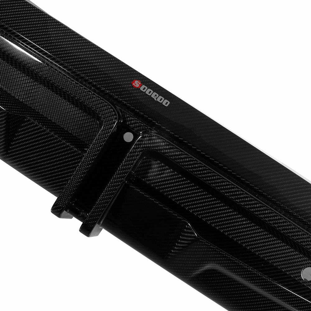 Sooqoo Pre Pregged Dry Carbon Fiber Rear Diffuser for BMW X5M F95 with Brake Light