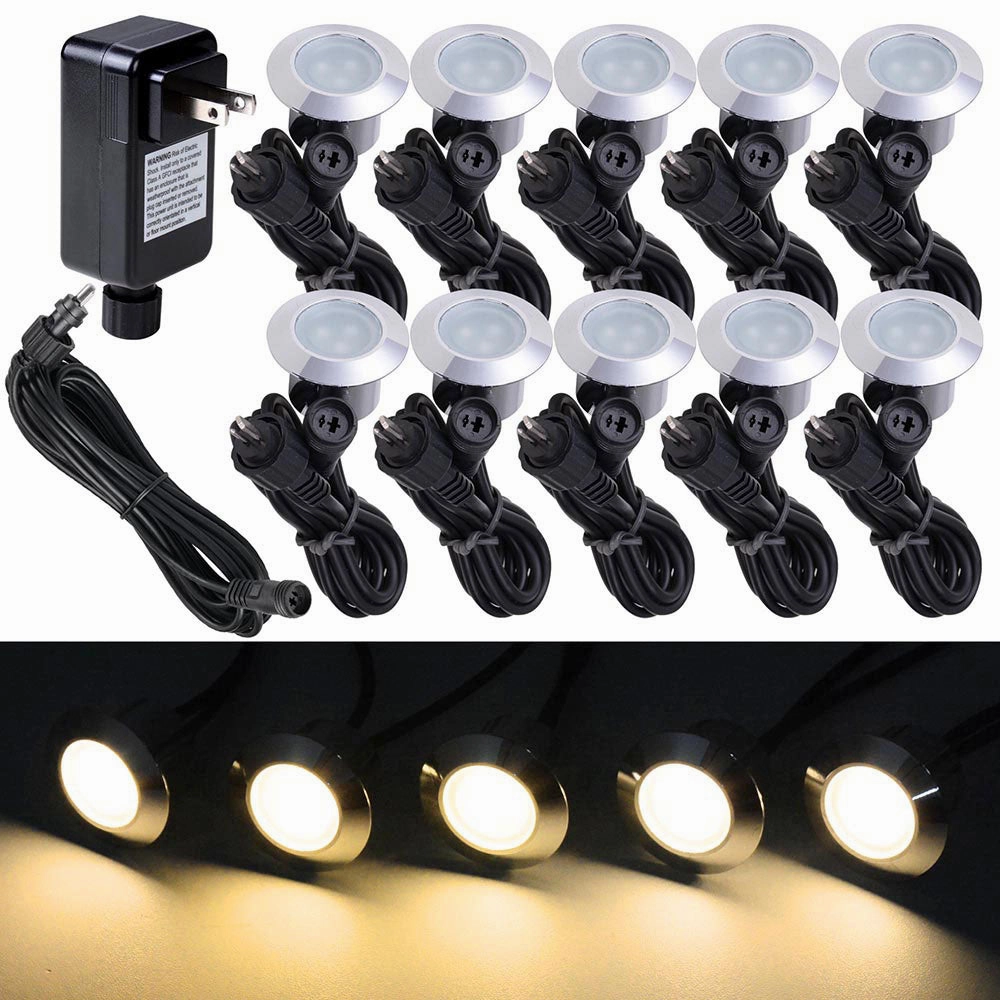 TheLAShop 10 Pack LED Deck Lighting Fixture w/ Transformer