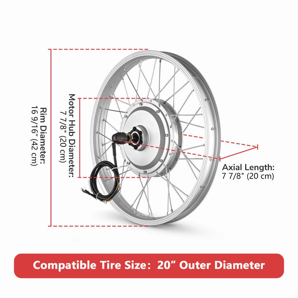 TheLAShop 36v 750W 20in Rear Wheel Electric Bicycle E-Bike Motor Kit