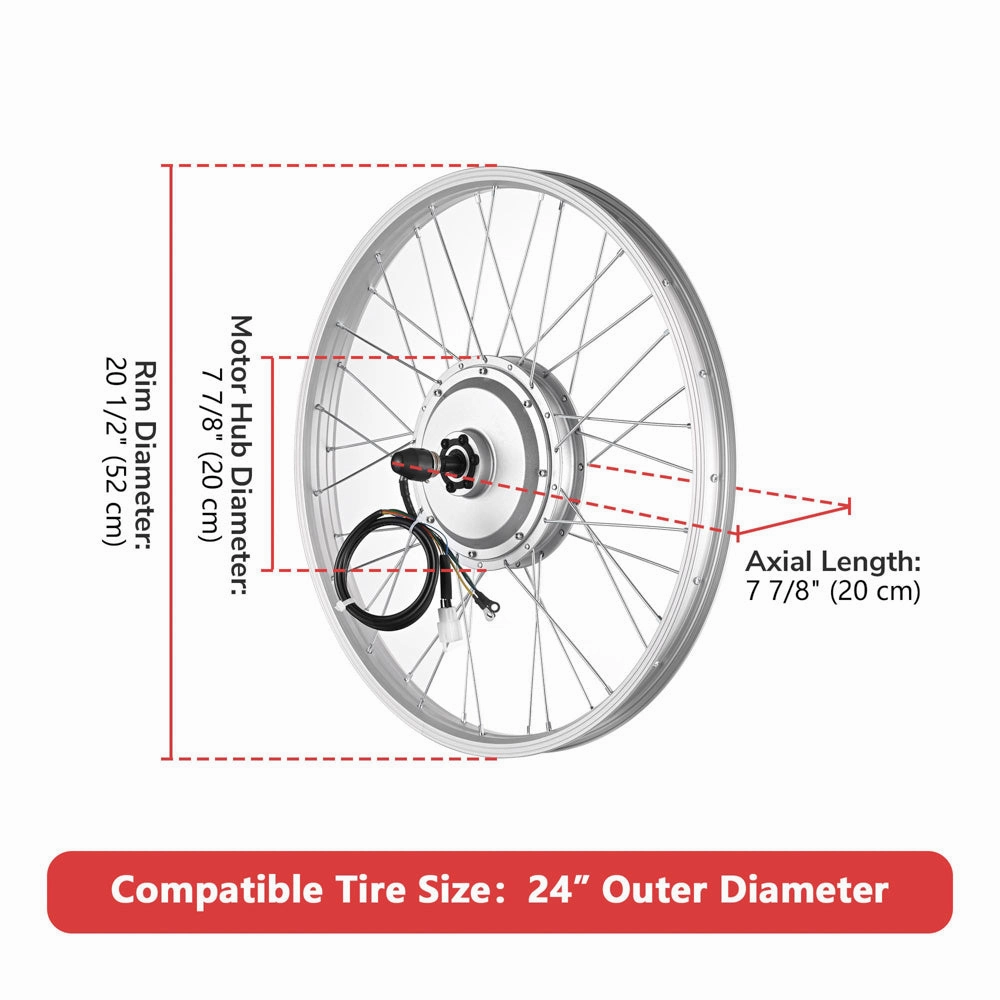 TheLAShop 36v 750W 24in Rear Wheel Electric Bicycle E-Bike Motor Kit
