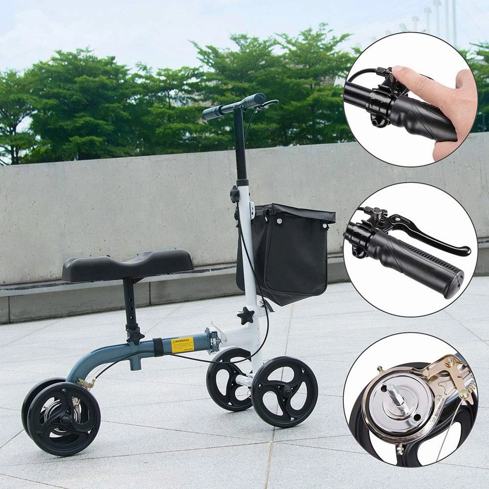 TheLAShop Steerable Knee Scooter Walker w/ Basket & Brake