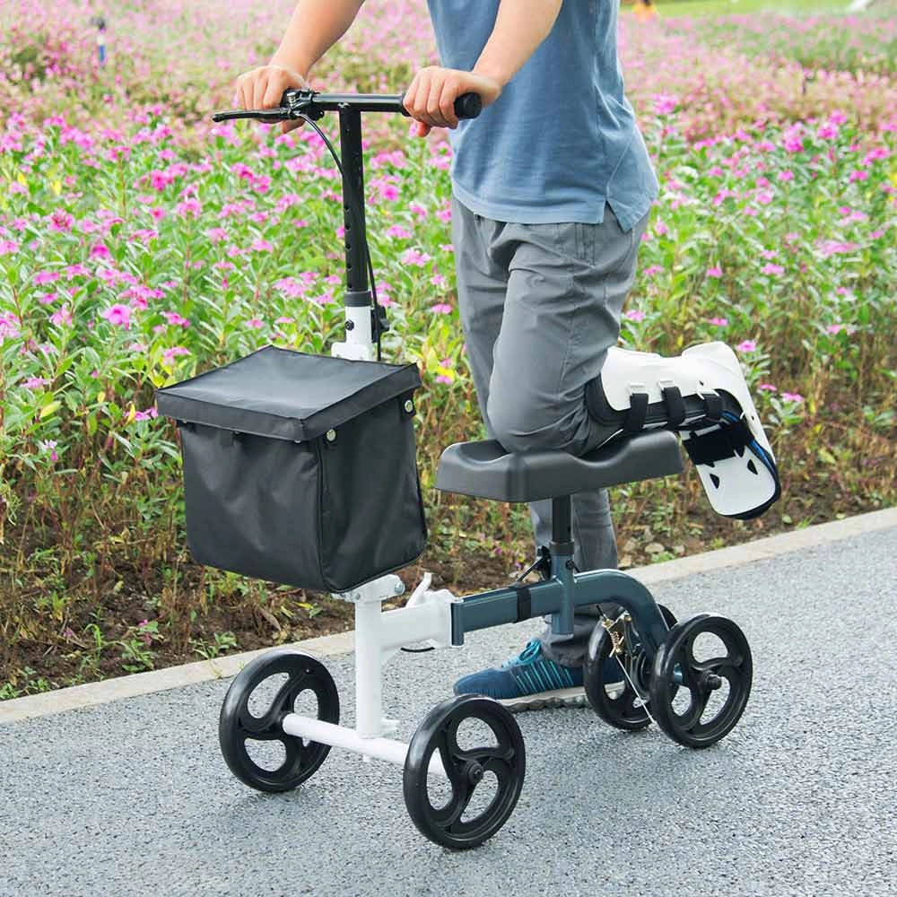 TheLAShop Steerable Knee Scooter Walker w/ Basket & Brake