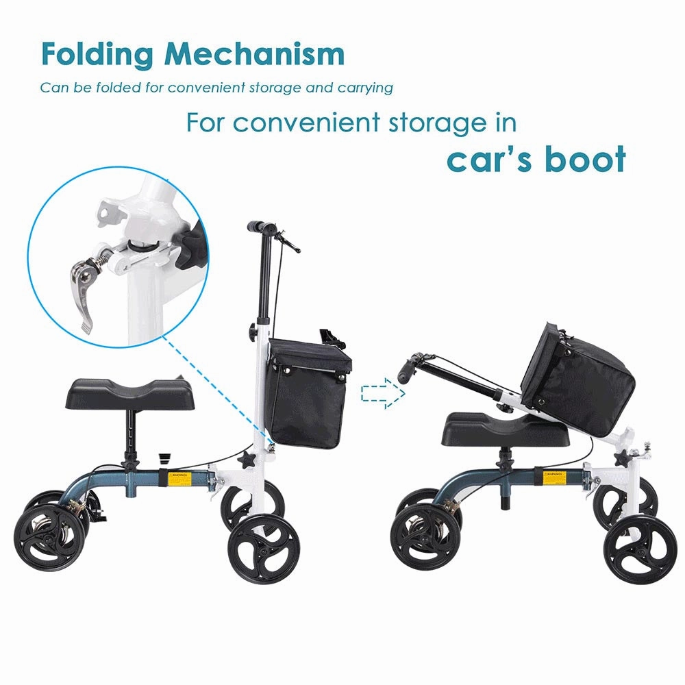 TheLAShop Steerable Knee Scooter Walker w/ Basket & Brake