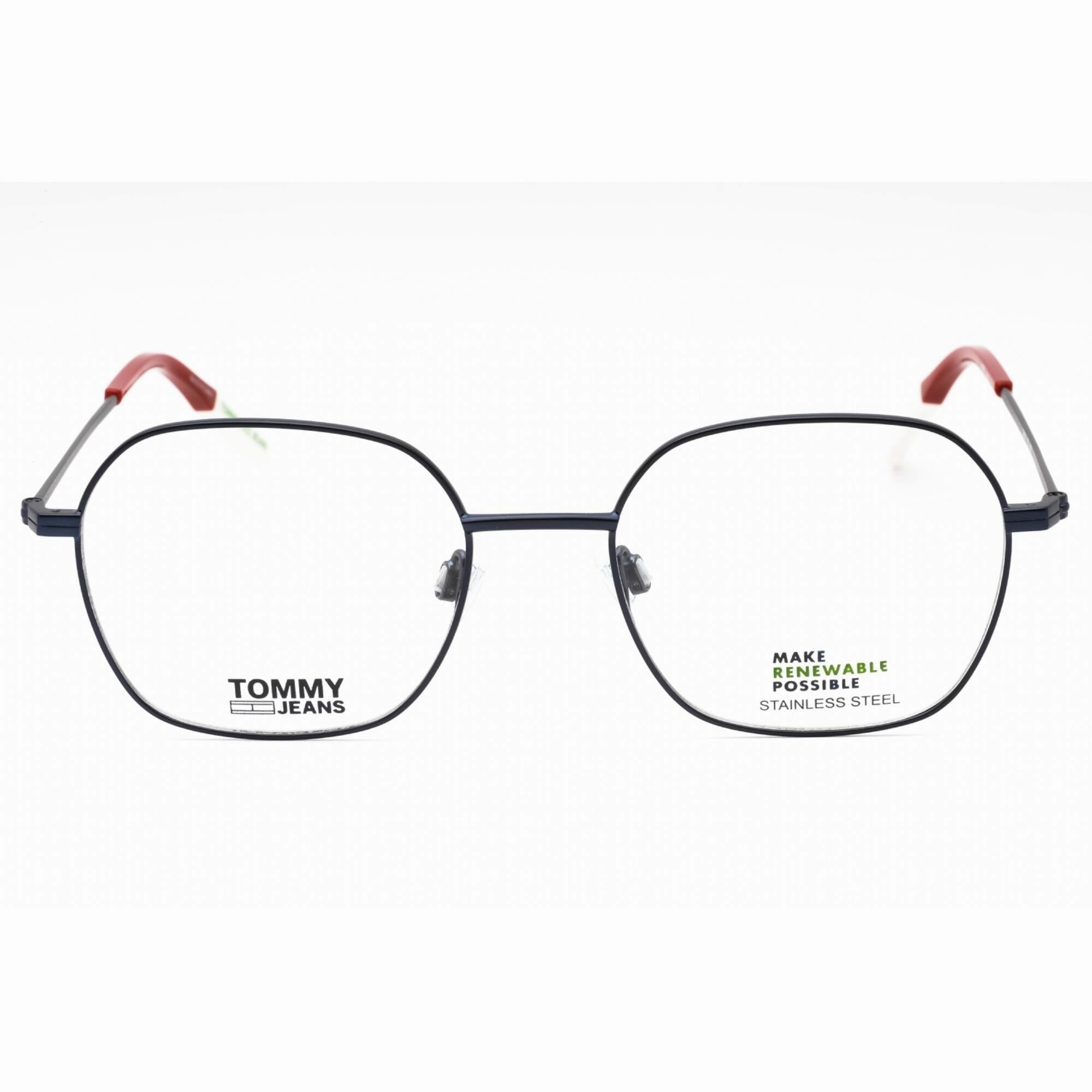 Tommy Hilfiger Men's Eyeglasses - Matte Blue Metal Square Full Rim Frame | TJ 0014 FLL