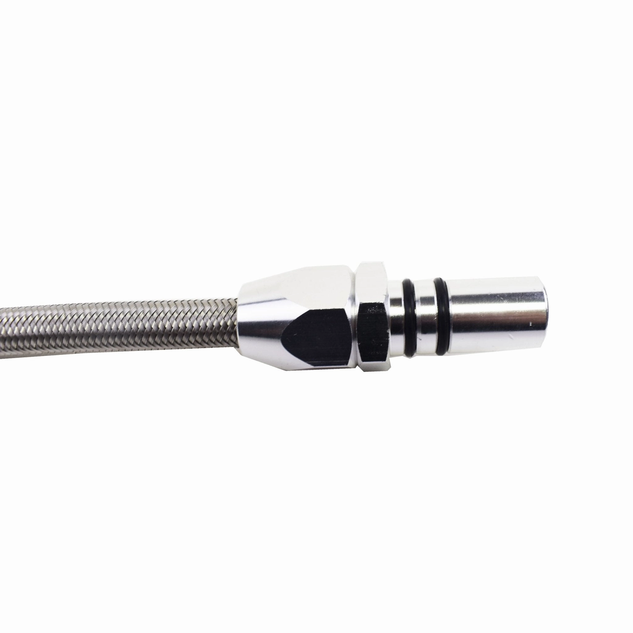 Transmission Dipstick Chrome Plated Billet Aluminum Ends Flexible Firewall Mount Compatible with Ford C4 C-4 Automatic Transmission