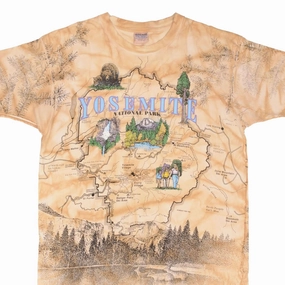 VINTAGE ALL OVER PRINT YOSEMITE NATIONAL PARK 1994 TEE SHIRT XL MADE USA