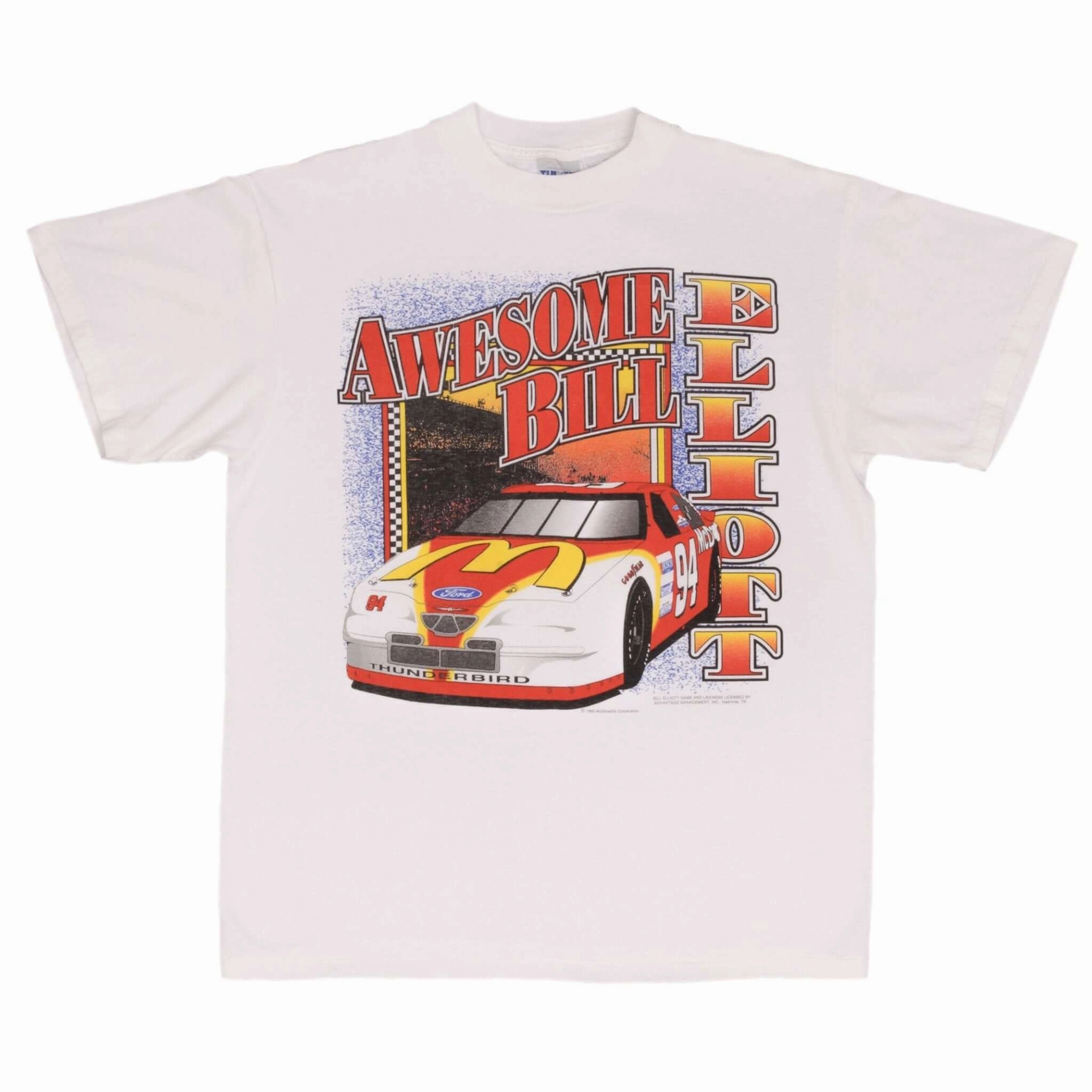 VINTAGE NASCAR BILL ELIOTT MCDONALD'S TEE SHIRT 1996 SIZE LARGE