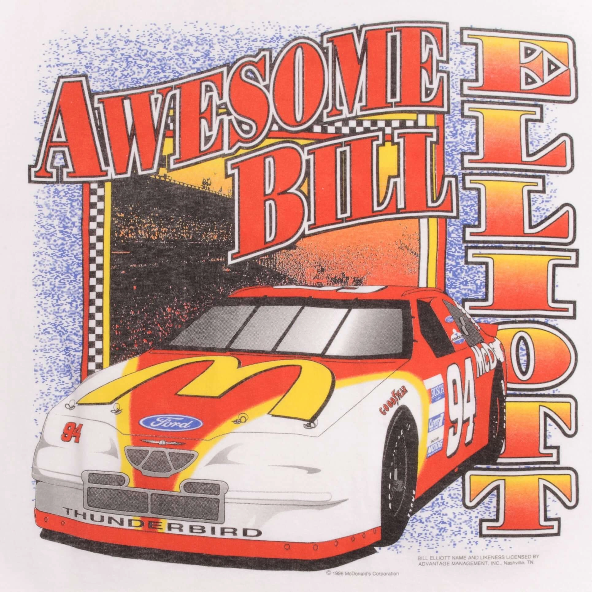 VINTAGE NASCAR BILL ELIOTT MCDONALD'S TEE SHIRT 1996 SIZE LARGE