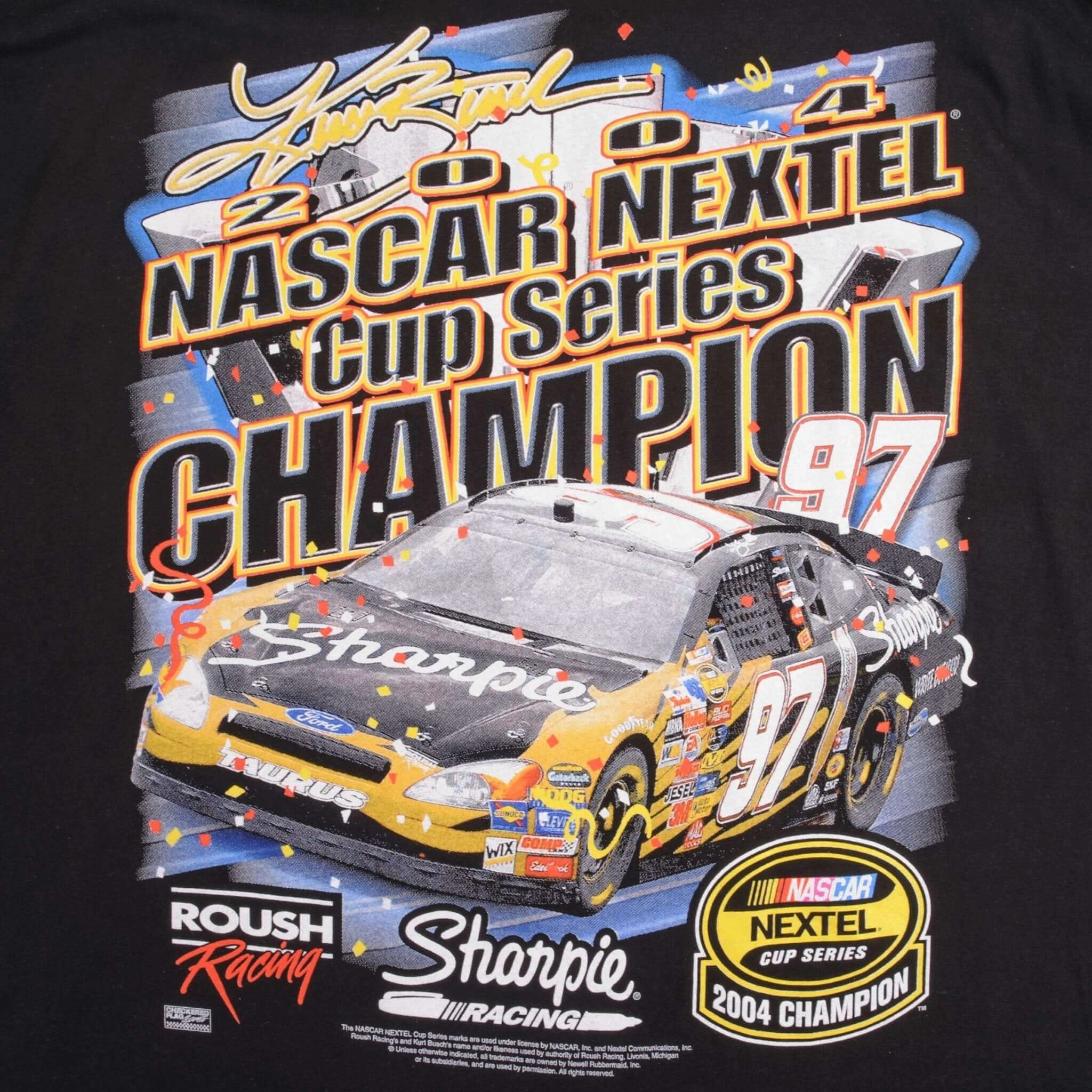 VINTAGE NASCAR KURT BUSH NEXTEL CUP SERIES CHAMPION 2004 TEE SHIRT SIZE 3XL