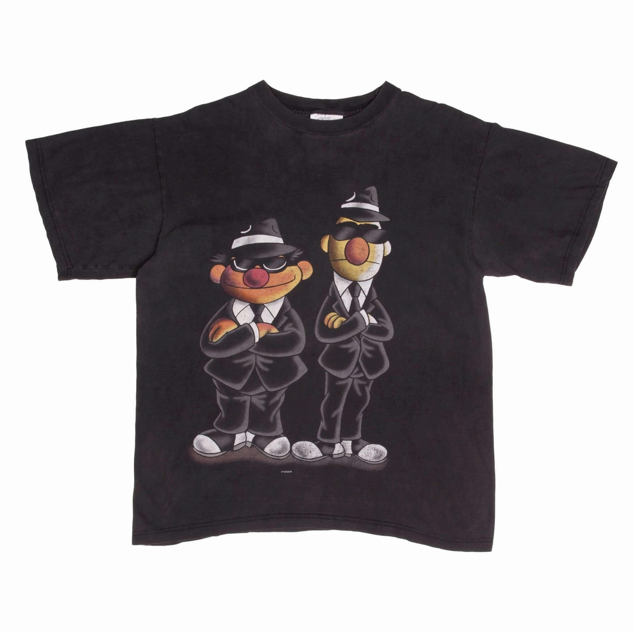 VINTAGE SESAME STREET BERT AND ERNIE SECRET AGENTS 1990S TEE SHIRT SIZE MEDIUM