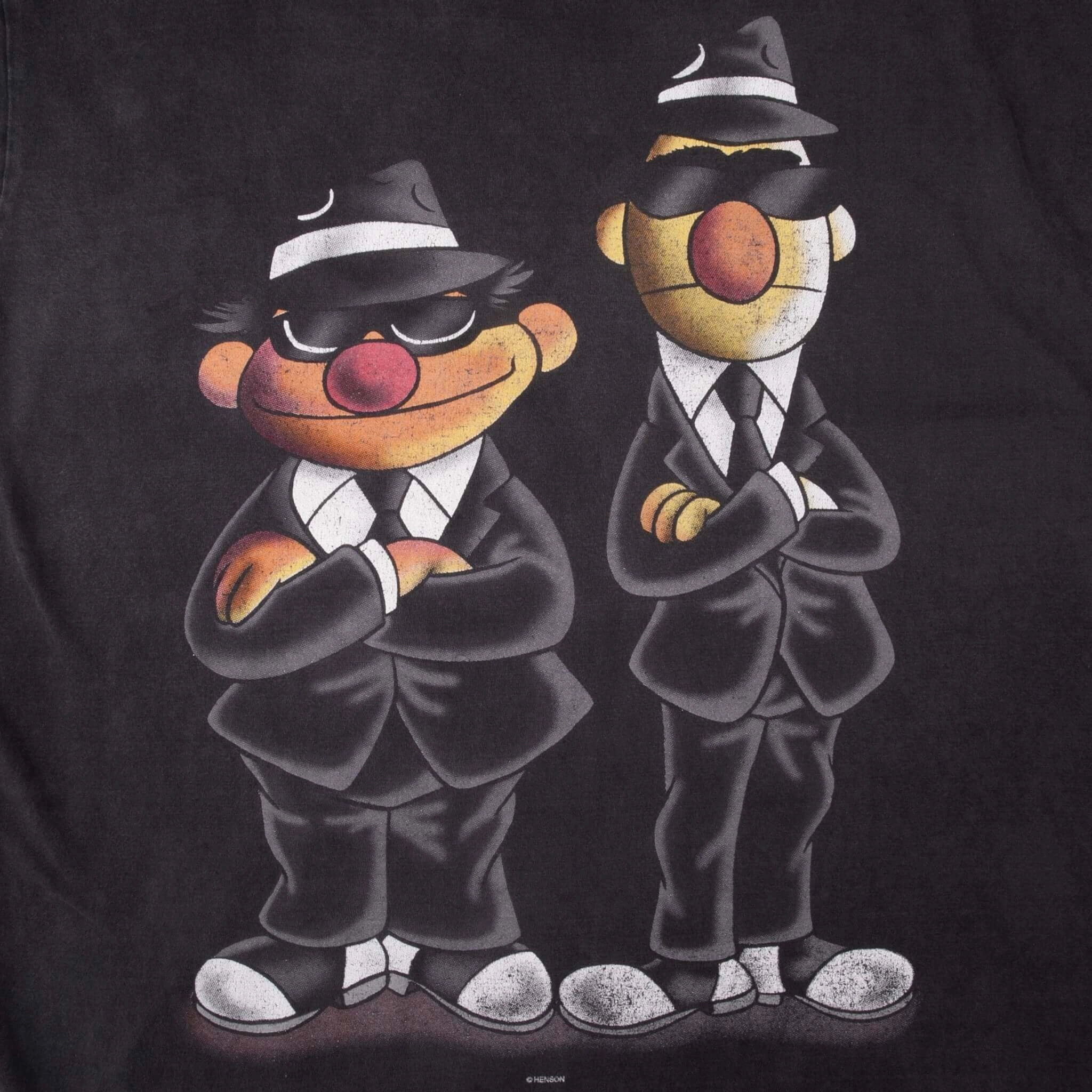 VINTAGE SESAME STREET BERT AND ERNIE SECRET AGENTS 1990S TEE SHIRT SIZE MEDIUM